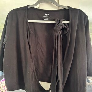 Anthropologie Black Tie-Front Cardigan